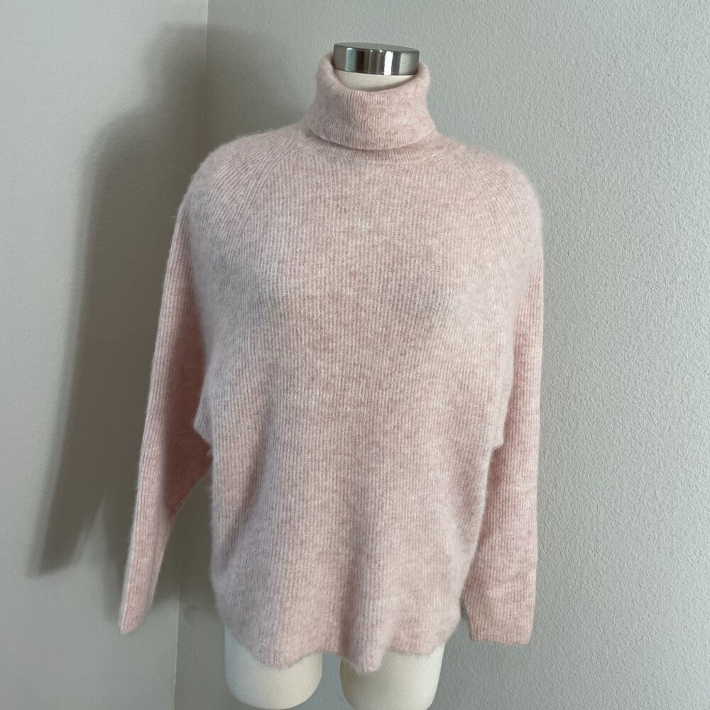 Gabriela Hearst Womens Small Pink Cashmere Silk Turtleneck‎ Sweater
